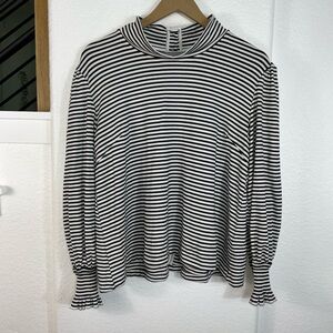 Striped Black and White Women's Blouse